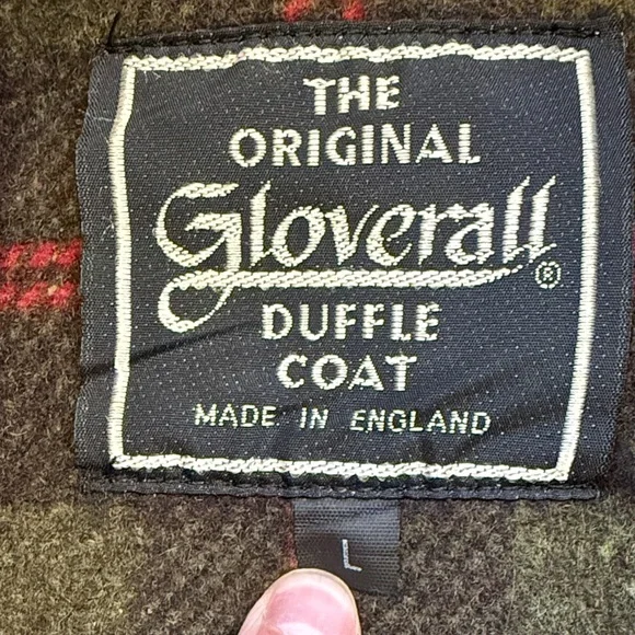 Vintage Gloverall Men's Hooded Duffle Pea Coat in Dark Olive - Picture 2 of 3